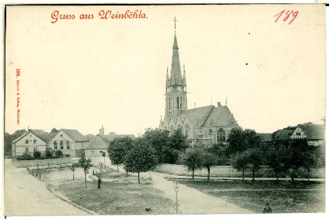 00189 Weinböhla 1898 Kirche Brück & Sohn Kunstverlag