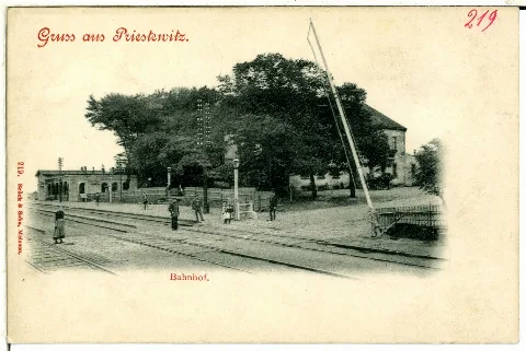 00219 Priestewitz 1898 Bahnhof Brück & Sohn Kunstverlag