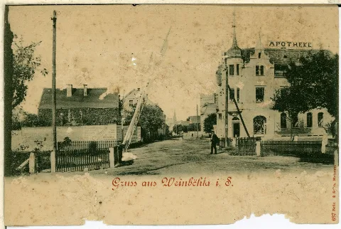 00687 Weinböhla 1898 Apotheke, Bahnlinie Brück & Sohn Kunstverlag