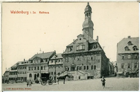 01123 Waldenburg 1899 Rathaus, Ratskeller Und Pferdewagen Brück & Sohn Kunstverlag