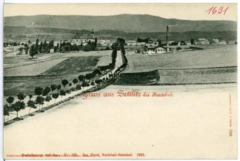 01631 Zettlitz 1901 Blick Auf Zettlitz Bei Karlsbad Brück & Sohn Kunstverlag