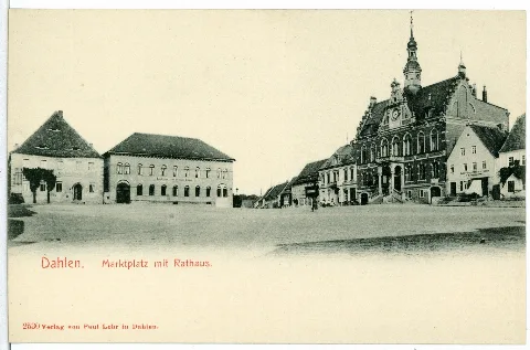 02530 Dahlen 1902 Marktplatz Mit Rathaus Brück & Sohn Kunstverlag