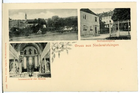04836 Niederstotzingen 1903 Schloßeingang, Kirche Stadt Brück & Sohn Kunstverlag