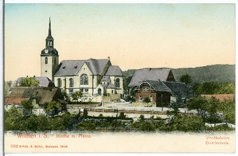 07502 Wilthen 1906 Kirche Mit Pfarre Brück & Sohn Kunstverlag