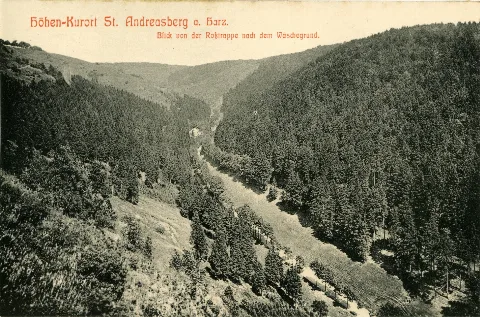 09198 St. Andreasberg 1907 Blick Von Der Roßtrappe Nach Der Wäschegrund Brück & Sohn Kunstverlag
