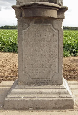 1.23 Wegekreuz Kohnacker Nievenheim Inschrift