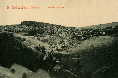 10717 St. Andreasberg 1909 Blick Vom Treibholz Auf Den Ort Brück & Sohn Kunstverlag