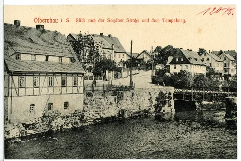 12075 Olbernhau 1910 Flöha Mit Brücke Saydaer Straße Und Tempelweg Brück & Sohn Kunstverlag