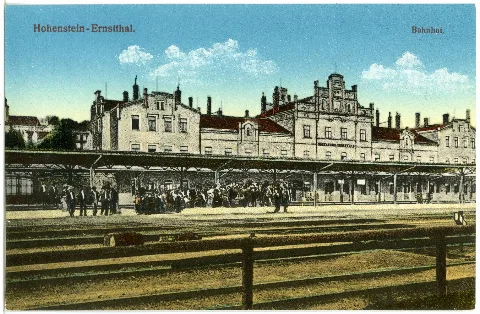 19777 Hohenstein 1915 Hohenstein Ernstthal, Bahnhof Brück & Sohn Kunstverlag
