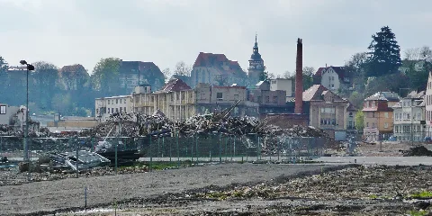 2012, Abriss Spinnerei Adolff, Backnang Mit Stiftskirche St. Pancratius Panoramio