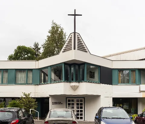 2013 09 02 Evangelische Immanuelkirche, Tulpenbaumweg 2, Bonn Heiderhof, Blickrichtung Norden Img 0973