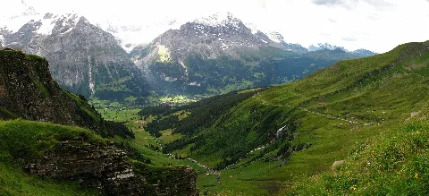 5371 5373 Grindelwald Schreckhorn, Mettenberg, Eiger, Bachläger, Unterer Grindelwaldgletscher Retouched