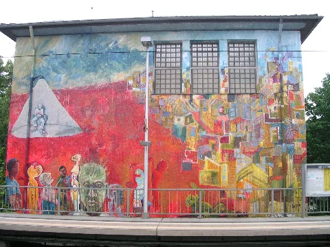Aachen Graffiti Am Haltepunkt Schanz