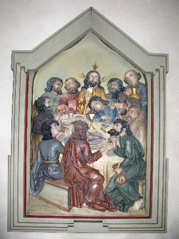 Abendmahlsszene Mit Johannesminne In Der Pfarrkirche Unserer Lieben Frau In Karlsruhe