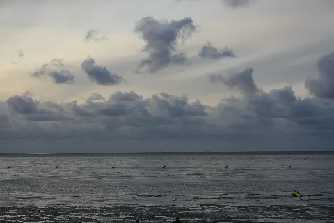 Abendstimmung Im Nationalpark Niedersächsisches Wattenmeer Bei Cuxhaven 04