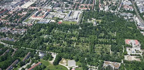 Aerial Image Of Friedhof Am Perlacher Forst (View From The Southeast)