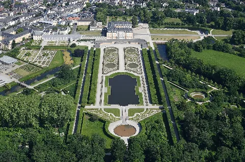 Aerial Image Of The Augustusburg Palace Gardens (View From The South)