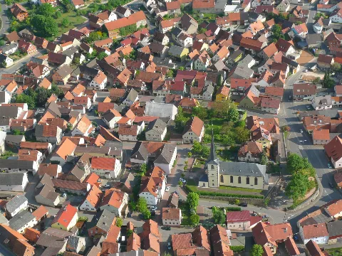 Aerial Steinfeld P1160922 Kirche Ensemble
