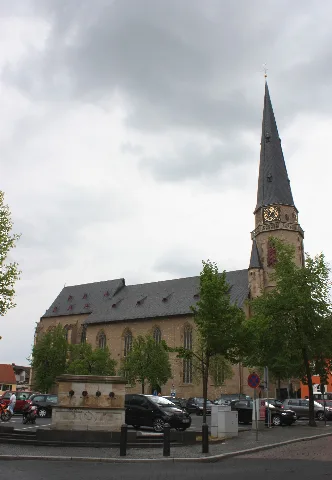 Alzey, Obermarkt And Church St. Nicolai