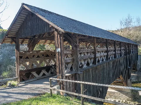 Anzenwiler Gedeckte Holzbrücke Über Den Necker, Mogelsberg Sg Ganterschwil Sg 20190420 Jag9889