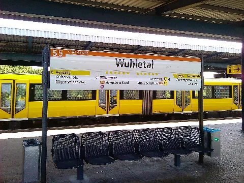 Bahnhof Berlin Wuhletal Station Sign Of S Bahn In Bvg Corporate Design