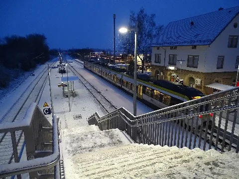 Bahnhof Bondorf At Night 04