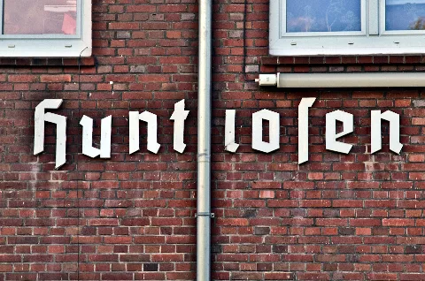 Bahnhof Huntlosen Stellwerk Aufschrift