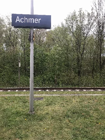 Bahnhofsschild Achmer