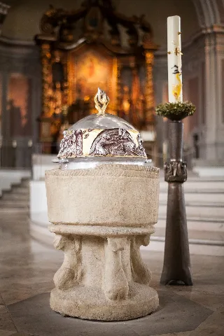 Baptismal Font Lampstand St Martinus Emslanddom Haren Ems Germany