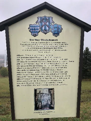 Bergbaulehrpfad Heidelsberg, Infotafel Das Auer Blaufarbenwerk