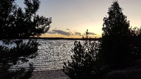 Bergwitz, Bergwitzsee Sonnenuntergang Im September 2019