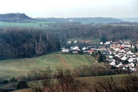 Berus (Überherrn), View From The Castle Scharfeneck To The Village Altforweiler