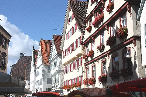 Biberach An Der Riß, Häuserzeile Auf Dem Marktplatz