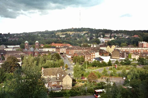 Blick Vom Fettberg Auf Die Stadtteile Mühle Und Donnerberg Mit Dem Sender