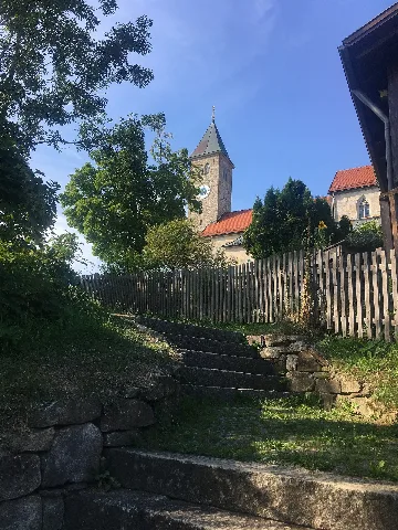 Blick Von Der Stiege Hinauf Zur Wallfahrtskirche Wollaberg