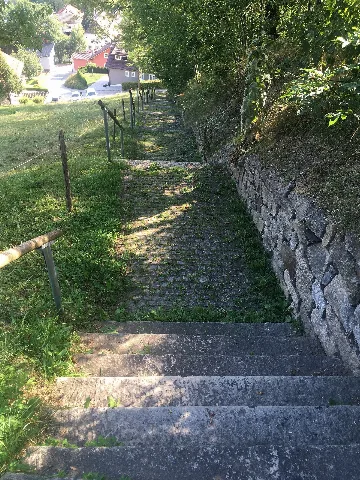 Blick Von Der Stiege Zur Wallfahrtskirche Hinunter Nach Wollaberg
