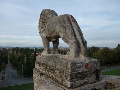 Blick Von Löwendenkmal Über Mühlhausen