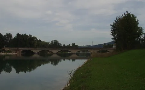 Brücke Über Die Saalach Bei Freilassing