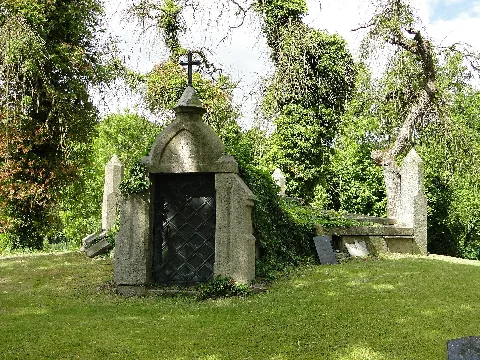 Burial vault of the Barner family on the church yard in Bülow, district Ludwigslust-Parchim, Mecklenburg-Vorpommern, Germany