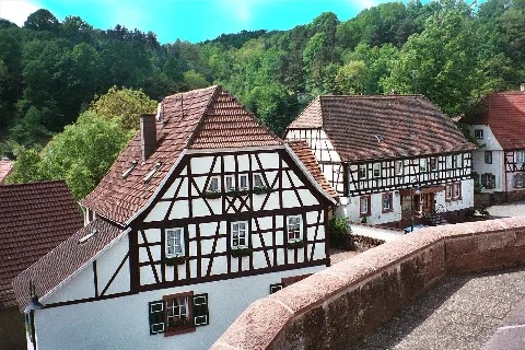 Bundenthal, Half Timbered Houses Nearby The Church