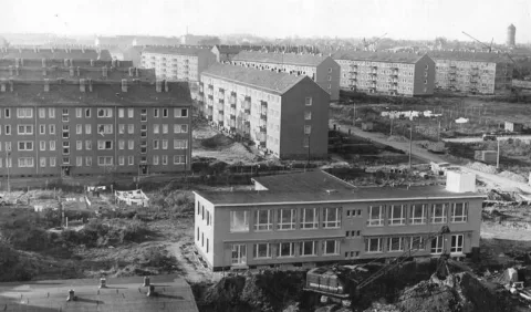 Bundesarchiv Bild 183 B1010 0092 001, Leipzig, Möckern, Neubaugebiet, Wohnblocks