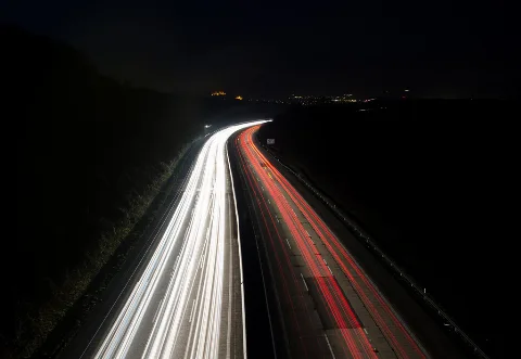 Bundesautobahn 81 Near Weinsberg At Night 20111228 1