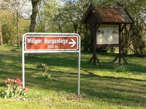 Burg Wölpe Hinweisschild Infotafel