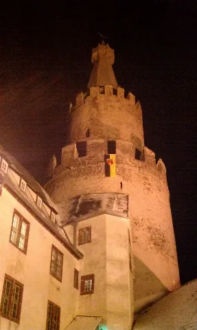 Burgturm Osterburg Weida Nachts