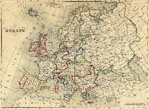 Carte Europe 1843