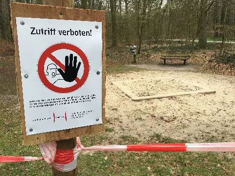 Closed Playground In Eilenriede (Hannover, Germany) During Covid 19 Pandemic