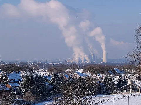 Coal Power Plant Herne Snow