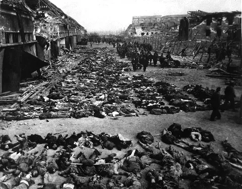 Corpses In The Courtyard Of Nordhausen Concentration Camp