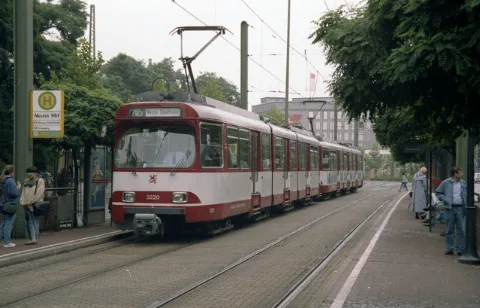 Coupled Trams Outside Neuss Hbf Geo.hlipp.de 4093