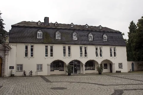 Courtyard Of St. Matthias' Abbey, Trier, With Shop